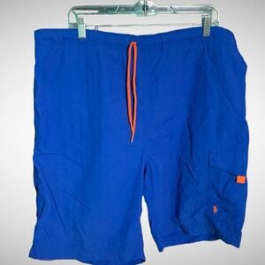 Polo Ralph Lauren Shorts Mens Large Solid Blue Chino Trunks Swim No Net